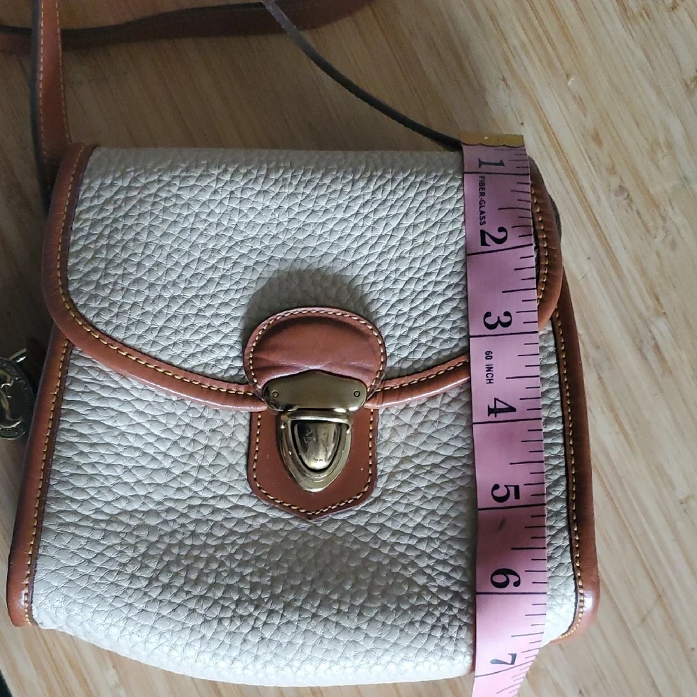 Dooney & Bourke Cream and Tan Leather Crossbody Mini Bag - Picture 4 of 13